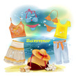 collection of clothes for the summer holidays