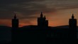 Sunset through the battlements eastern tower of the fortress