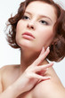 brunette woman with manicure