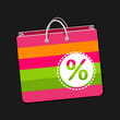 Discount, paper bag for shopping
