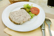 French food pate terrine of rabbit   photographed in Paris Franc