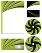 Green vs black company vector set