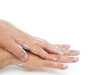 man washing hands on white with clipping path