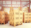 Illustration: pallets in warehouse pallets in warehouse