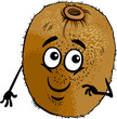 funny kiwi fruit cartoon illustration