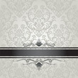 Vector: Luxury silver floral wallpaper pattern with black border Luxury silver floral wallpaper pattern with black border