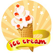 ice cream cone on a bright background