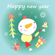 Christmas card with a snowman