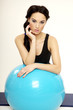 Woman with fitness ball