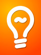 Vector: White cut lightbulb symbol White cut lightbulb symbol