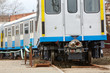Rear view of subway cars