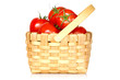 Photo: Wicker basket full of tomatoes Wicker basket full of tomatoes