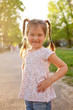 Photo: Little smiling girl in the sunlight. Little smiling girl in the sunlight.