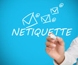 Businessman writing netiquette