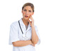 Surprised nurse with hand on her face