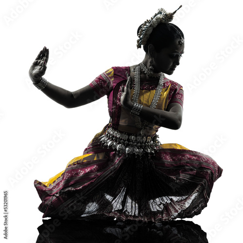 Photo: indian woman dancer dancing silhouette indian woman dancer dancing silhouette