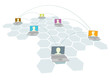 Computer and people network / Multiple users