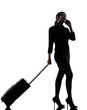 Photo: business woman traveling telephone silhouette business woman traveling telephone silhouette