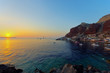 canvas print picture - Ammoudi at sunset