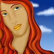 Illustration: donna con capelli rossi donna con capelli rossi