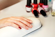 Manicure nail paint pink color