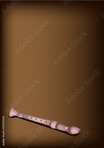 Vector: A Musical Recorder on Dark Brown Background A Musical Recorder on Dark Brown Background