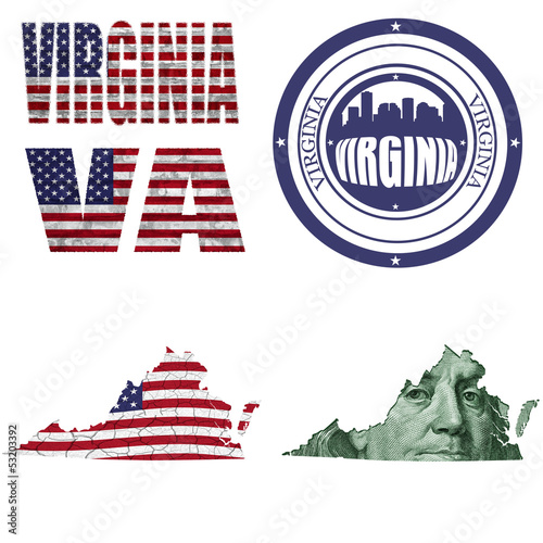 Illustration: Virginia state collage Virginia state collage