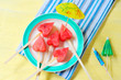 fruit pops of watermelon in heart shaped