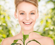woman with sprout