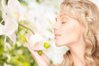 beautiful woman with orchid flower