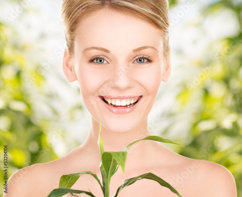Photo: woman with sprout woman with sprout