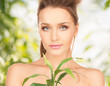 woman with sprout