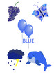 objects of blue color live and lifeless