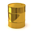 Illustration: Golden oil barrel isolated on white background Golden oil barrel isolated on white background