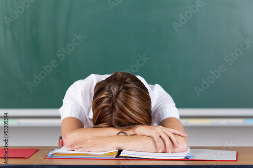 Photo: Stressed teacher Stressed teacher