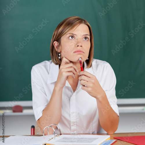 Photo: Teacher lost in contemplation Teacher lost in contemplation