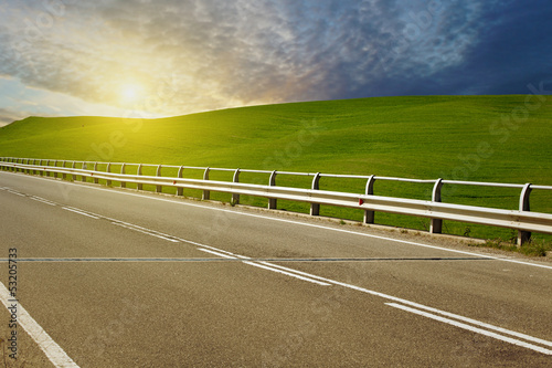 Photo: asphalt road in Tuscany Italy asphalt road in Tuscany Italy