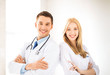 two young attractive doctors
