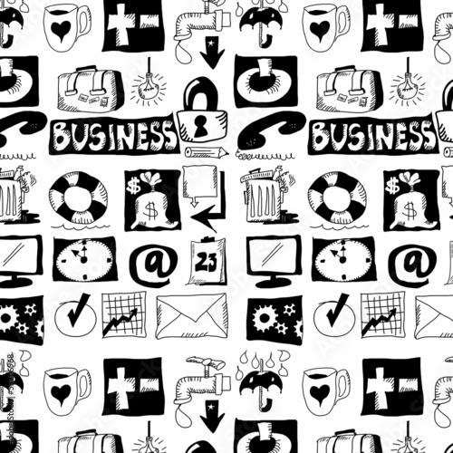 Illustration: hand drawn business objects background and texture hand drawn business objects background and texture