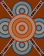 A illustration based on aboriginal style of dot painting depicti