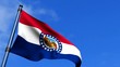 Video: Missouri State Flag Waving On Blue Sky HD Missouri State Flag Waving On Blue Sky HD