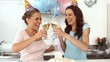 Video: Woman blowing candle and celebrating her birthday Woman blowing candle and celebrating her birthday