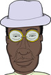 Vector: Black Man with Glasses Black Man with Glasses