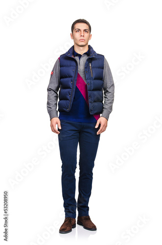 Photo: Man in fashion look isolated on white Man in fashion look isolated on white