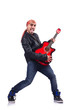 Guitar player isolated on white