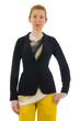 Woman in fashion dress concept on white