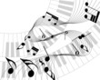 Vektor: Musical note staff Musical note staff