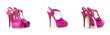 Set of woman shoes isolated on the white