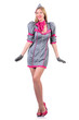 Airhostess isolated on the white
