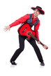 Guitar player isolated on the white